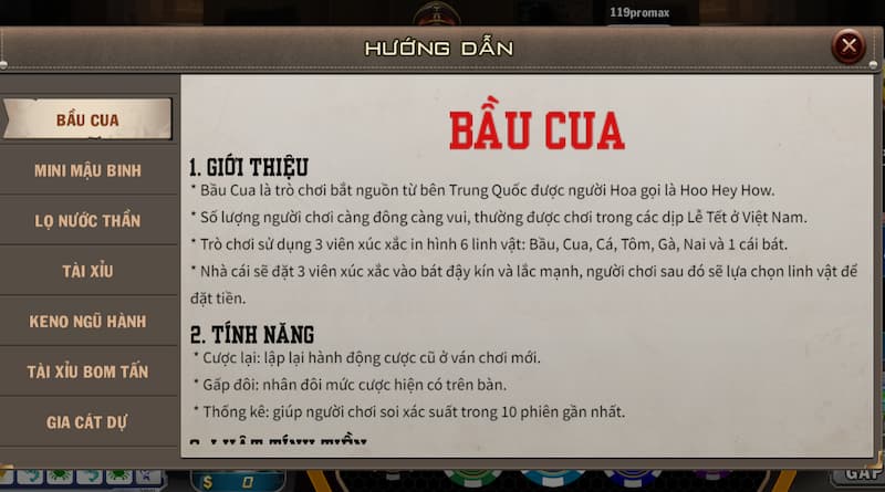 Luật chơi bầu cua tại sân chơi nhà cái